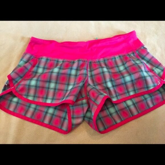 Lululemon Speed Short Senorita Plaid Lined Shorts - Picture 1 of 2